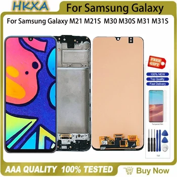 100% - ban Tesztelt AMOLED Kijelző Samsung Galaxy M21 M21S M30 M30S M31 M31S LCD Assembl Samsung MSM-M305F SM-M305FN SM-M305G