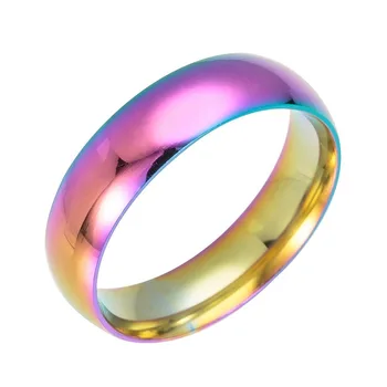 Ékszerek Unisex Gyűrű Rozsdamentes Acél Színes Gyűrű Európai, illetve Amerikai Legnépszerűbb Ékszerek, Bál, Eljegyzés, Évforduló, Esküvői Gyűrű