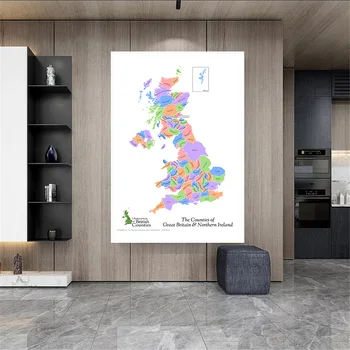 A Nagy-Britannia, Észak-Írország Térkép Vászon Festmény, Fali Poszter Nappali lakberendezés Utazási Iskolai felszerelés