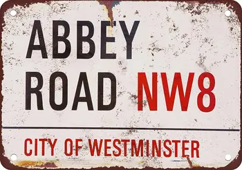 NEM Abbey Road Adóazonosító Jel Fém Poszter Figyelmeztető Jel Dekoráció Garázs Otthon Kert Retro Adóazonosító Jel Fal Születésnapi Party