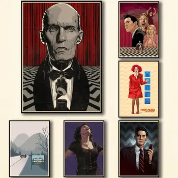 38 Minták Twin Peaks Whitepaper Plakát a Tv-Show-Art Festmény Vicces Divatos Fali Matrica a kávéházi Bár 2