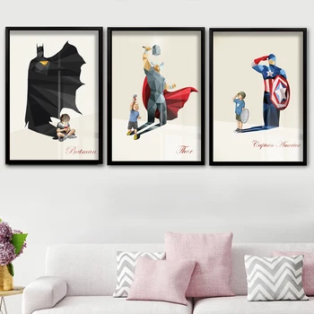 Disney Vászonra Nyomtatott Festmény Marvel Dekorációs Plakát Bosszúállók Szuperhős Képregény gyerekszoba Fali Kép Pókember, vasember