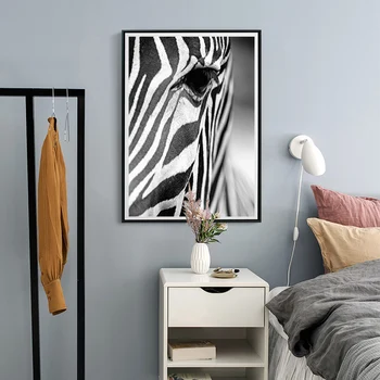 Fekete-Afrikai Fehér Zebra-Állat-Vászon Festmény Poszter Nyomtatás Nappali Otthon Dekoráció Wall Art Képek, Vászon