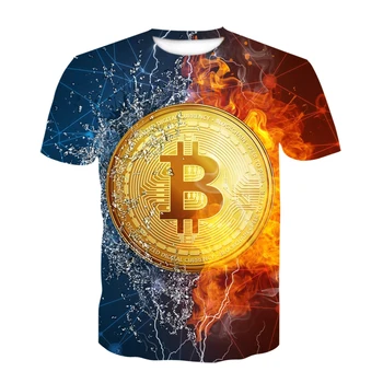 A Bitcoin Ing 3d Nyomtatás póló-Férfi, Női Divat, Laza pólók Minden Streetwear Túlméretezett Maximum teljesen Új