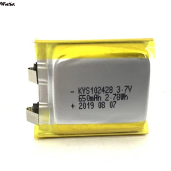 102428 Akkumulátor 3.7 V-os lítium-polimer akkumulátor 650mAh MP3 MP4 Bluetooth nézni cell lithium akkumulátor kis sztereó bluetooth GPS