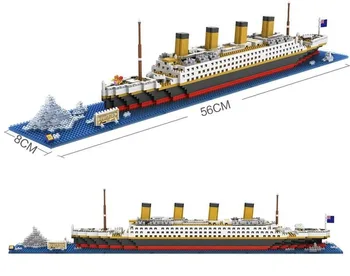 Titanic Hajó Modell építőkövei Tégla Játékok 1860Pcs Mini Titán 3D Kit Diy Hajó Oktatási Gyűjtemény A Gyermekek Fiúk