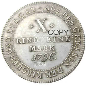 Németország, Frankfurt Taler 1796 HGBH Ezüst Bevonatú Másolás Érmék