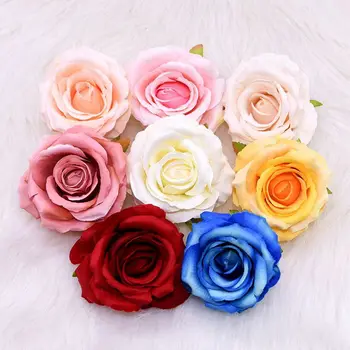 5db 10cm művirágok Rose Selyem Virágok Mesterséges Virág Fejek, lakberendezés, Esküvői Virág Dekoráció DIY Scrapbooking