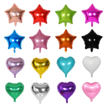 5db színes 5/10/18-es ötágú csillag alumínium fólia lufi esküvői születésnapi ünnepi party dekorációk, kellékek