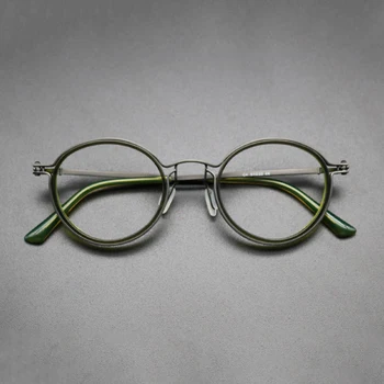 Évjárat Titán Szemüveg Keret Férfi Retro Körben Kapható-Acetát Szemüveg 2021 Új Nők Optikai Korea Luxus Szemüvegkeret