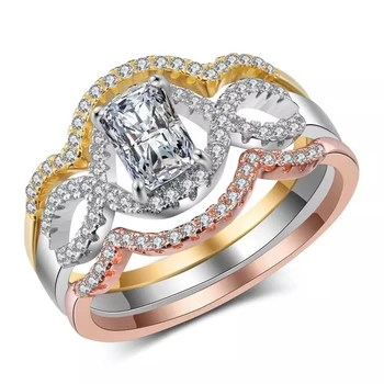 Luxus Női Gyűrű Cirkónia Természetes Kristály Gyűrű A Nők Esküvő, Eljegyzés, Zenekar, Party Ajándék Lány Ékszerek, Kiegészítők