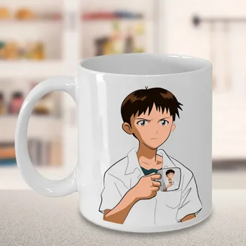 Shinji Kezében Egy Bögre Szöveg Anime Lélegző Férfi 11oz Magas Minőségű, Kreatív Design Top Promóció Bögre, Csésze Barátok Ajándék