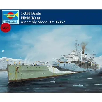 Trombitás 05352 1/350 HMS Kent Nehéz Cirkáló Katonai Műanyag Közgyűlés Modell Készlet