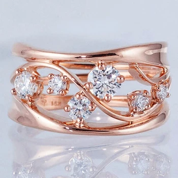 A Nők Üreges Ki Cirkónia Eljegyzési Gyűrűk Divat Menyasszony Eljegyzési Gyűrűt Zenekar Jubileumi Születésnapi, Karácsonyi Ékszerek