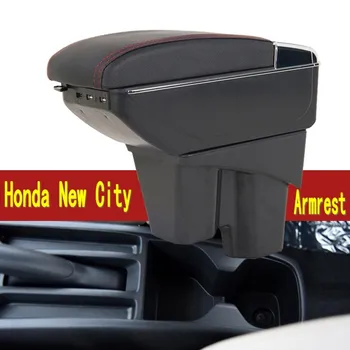 A Honda City karfa doboz PU Bőr központi raktár tartalom doboz pohártartó autó belső-styling termékek kiegészítők 10-18