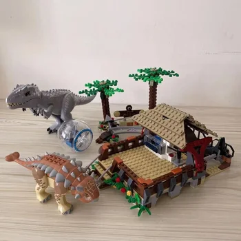 2021 Új Jurassic Világ Dinoszaurusz Tyrannosaurus Rex vs Ankylosaurus Épület-Blokk Tégla Játék a Gyermekek Karácsonyi Ajándékok 11580