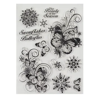 Pillangó, hópelyhek, Átlátható, világos, bélyeg DIY Scrapbooking/Kártya Készítés/Gyerekek Karácsonyi Móka, Dekorációs Kellékek