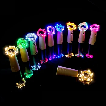 Üveg lámpák parafa LED string fények tündérfény garland esküvői bár borosüveg fél Karácsony, Új Év dekoráció