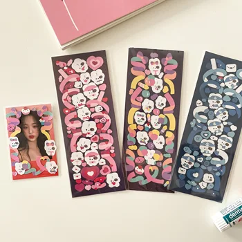 Korea Aranyos Rabbit Szalag Lézer Matrica DIY Scrapbooking Kollázs Telefon Napló Csillag Üldözi Album Boldog Tervező Ajándék, Dekoráció
