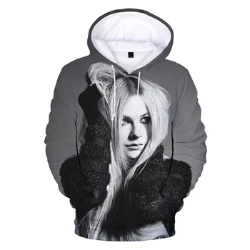 2021 Új Amerikai Énekesnő, 3D-Nyomtatott Avril Lavigne kapucnis felső Nők O-Nyak Alkalmi kapucnis felső Pop Zene Hosszú Ujjú kapucnis felső
