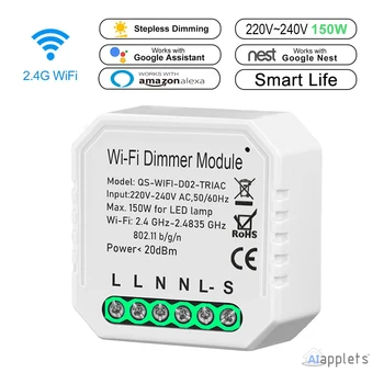 Tuya Okos WiFi Dimmer Kapcsoló Modul ESP8266 Relé Távirányító 1/2 Mód Kapcsoló Működik, Alexa Echo Google Asszisztens