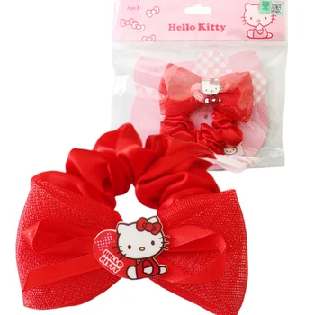 Aranyos Hello Kitty Haját Kötél Töltött Kitömött Állatokra Gerjed Anime Piros Gumi Haj Gyűrűs Hajú Kötél Fejfedőt Mymelody Kuromi Sanrio Lány Ajándék