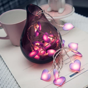 3M Led Szerelmes Szív Esküvői String Tündér Fény Karácsonyi Rózsaszín Lány Romantikus LED fényfüzér Beltéri Fél Kert Garland világítás