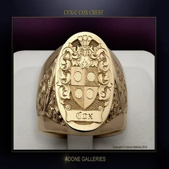 Divatos Luxus Ékszer, Arany Katona Pajzs Faragott Sealn Stílus Bélyegző Férfi Gyűrű Esküvői Férfi Gyűrűk Gótikus Gyűrű a Férfiak
