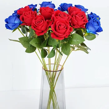 Művirág Egyetlen Ág 51cm Hosszú Ág Egyetlen Roset,Esküvői Csokor Nappali, virágkötészet,Valentin DayGift