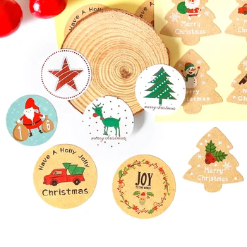 Boldog Karácsonyi Ajándék Matrica Aranyos Szarvas Mikulás, karácsonyfa Dísz Tömítő Címkék DIY Adventi Naptár Száma Írószerek Matrica