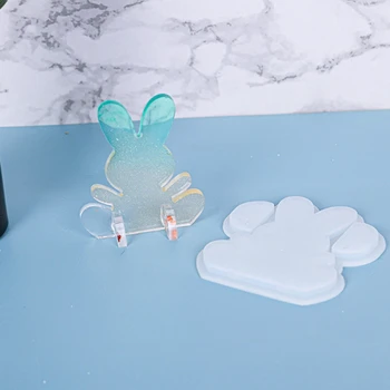 Húsvéti Nyuszi Penész tapadásmentes 3D Aranyos Rabbit Epoxi Gyanta Penész Szilikon Szappan Penész Otthoni Dekoráció DIY Kézműves Kézzel készített Ajándékok