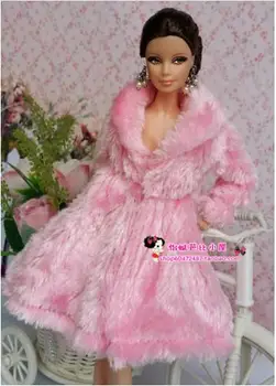 Különleges, valódi ráncfelvarrás baba 30 CM esetben barbie ruha baba eredeti ruházat, ruha, sok téli kabát különböző accessorie