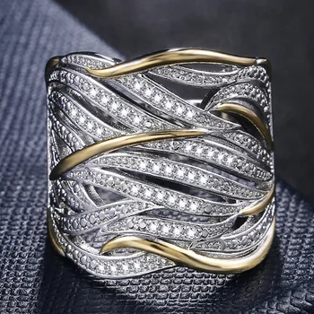 Huitan Egyedi Forma, a Nők Gyűrű, Menyasszonyi Esküvői Szertartás Gyűrűk Magas Minőségű, Speciális érdeklődés Sokoldalú Kiegészítők Divatos Gyűrű