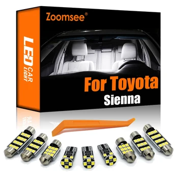 Zoomsee 13Pcs Belső LED-es Toyota Sienna 2004-től 2010-ig a Legjobb Canbus Jármű Izzó Beltéri Dome Térkép Olvasás Csomagtartóban Fény Auto Készlet