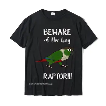 Vigyázz, A Kis Raptor Zöld Arcú Conure Birb Papagáj T-Shirt Felsők Pólók Kedvezmény Design Pamut Férfi Póló Design