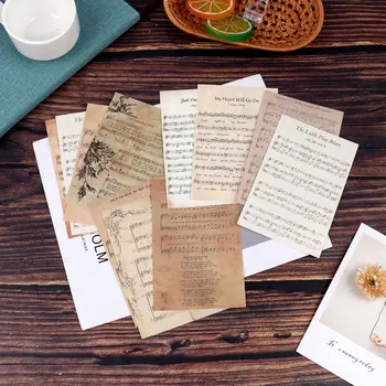 60sheets Régi magyar Zene Lap Pergamen Papír Minta Csomag Scrapbooking Boldog Tervező Kártya Készítés Szemét Journal Projekt