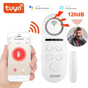 Tuya WiFi Ajtó érzékelő beépített buzzle vezeték nélküli Mágneses ablak érzékelő Mágnes kapcsoló nyitva riasztás intelligens élet App Alexa, a Google