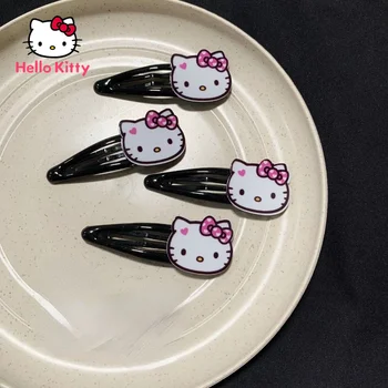 Hello Kitty Retro Fekete Hajtű Aranyos Lány Frufru Klip Fejdísz Lányok Kiegészítők, Dísztárgyak