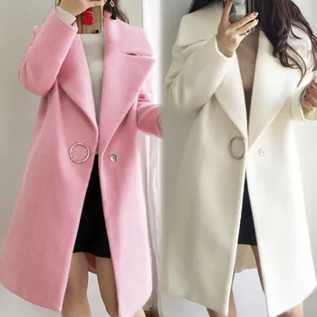 Zoulv 2020 Rózsaszín Felsőruházat Plus Size Fehér Fodros Meleg Téli Kabát Nők Ágya Mellett Hosszú Kabát Gallérja Kabát Női Alkalmi Ősz