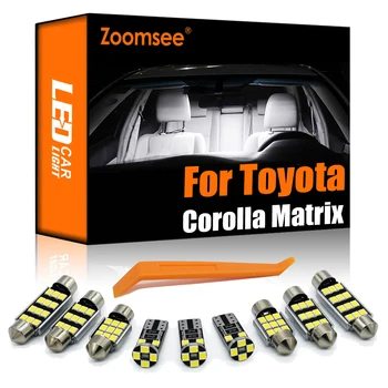 Zoomsee 8db Belső LED-es Toyota Corolla Mátrix 2002-2008 Canbus Jármű Izzó Beltéri Dome Térkép Olvasás Csomagtartóban Fény Auto Készlet