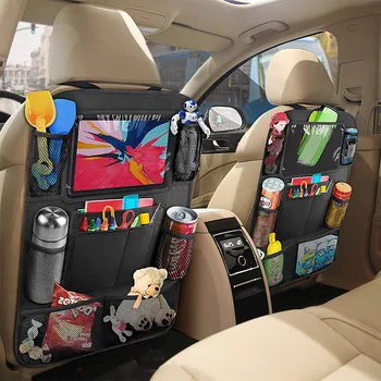 Kocsi Hátsó ülése Szervező Érintőképernyős Tablet Tartó + 9 Tároló Zsebek Kick Szőnyeg Autó Ülés háttámla Védő Gyerekeknek Kisgyermekek