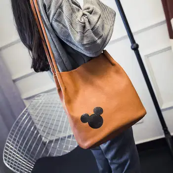DisneyCartoon nők Mickey Egér, táska hölgy Válla bevásárló-Szabadidő PU Divat Táska pénztárca, valamint táskák