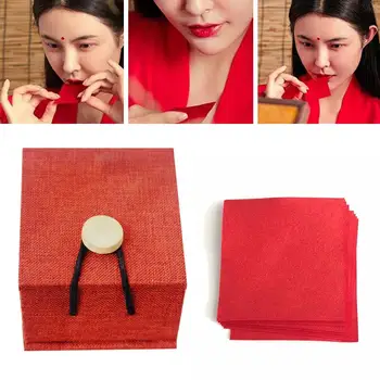 12db Ősi Kínai Stílusú Piros Ajak Papír Falatot Papír Kínai Smink Rouge Hidratáló Rúzs Ajak Szépség Kozmetikumok