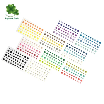 (Csomag 10) az Új trend Kerek assort méretű öntapadó szilárd színek Matt zománc pontok matrica