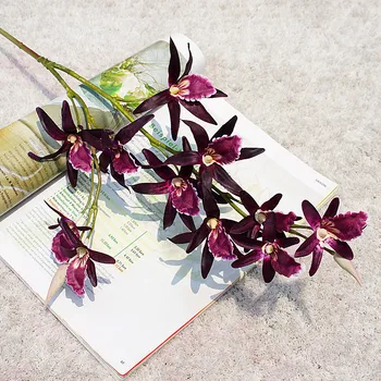 Luxus Orchideák Long Branch Mesterséges Virág, Lepke Orchideát Új Évet Otthon Esküvői Őszi Dekoráció Flores Hamis növény JH143