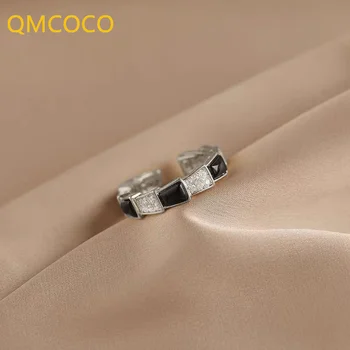 QMCOCO 2021 Új Klasszikus 925 Ezüst Nyílt Állítható Gyűrű A Nő, Új, Finom Ékszerek koreai Divat Diák Ajándékok Lány Punk Gyűrű