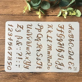 26cm Ábécé betűit DIY Kézműves Réteg Stencil Festmény Scrapbooking Bélyegzés Dombornyomás Album Papír Kártya Sablon