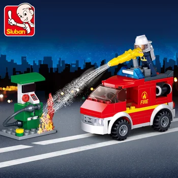 SLuban Össze tőzvédelmi a benzinkút építőkövei a Gyermek Játékok Tűzoltó 6-12 Éves születésnapi Karácsonyi ajándék