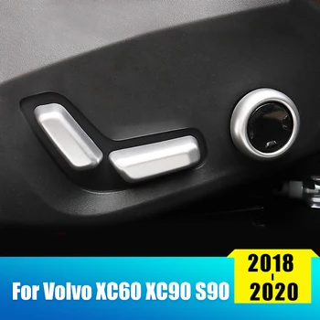 Szénszálas Autó Ülés Beállító Kapcsoló Gomb Panel Fedél Dekorációs Matrica A Volvo XC60 XC90 S90 2018 2019 2020 Tartozékok