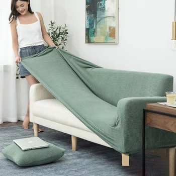 Vastag kanapé protector Jacquard szilárd nyomtatott kanapé kiterjed a nappaliban a kanapén fedezze sarok kanapé slipcover L alakú